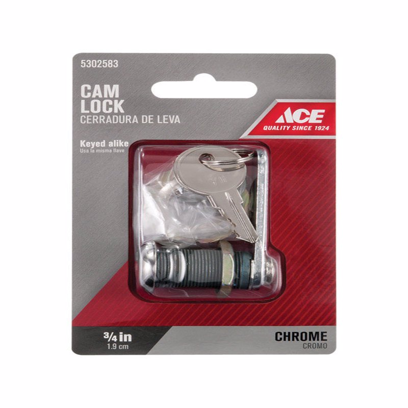 Ace Chrome Silver Brass Cam Lock, Pack of 5