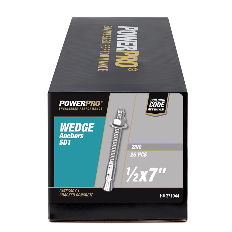 HILLMAN 1/2 in. D X 7 in. L Steel Round Head Wedge Anchor 25 pk