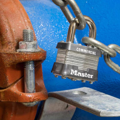 Master Lock 1.75 in. H X 1.75 in. W X 1-3/4 in. L Laminated Steel Dual Ball Bearing Locking Exterior, Pack of 6