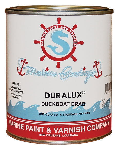 Duralux M691-4 Marine Enamel, Flat, Camouflage Duckboat Drab, 1 qt Can, Pack of 4