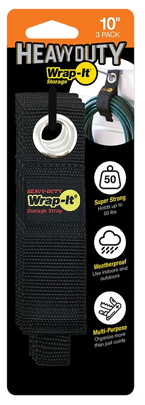 Wrap-It Storage 103-20BX Storage Strap, 2.9 in Dia, 1-1/2 in W, 10 in L, Polypropylene, 50 lb Working Load