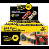 Wrap-It Storage 100-BS-12YE Cable Wrap, 1 in W, 12 in L, Polypropylene, Yellow, Hook and Loop Adhesive, Pack of 48