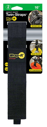 Wrap-It Storage 102-TWIN-16BL Heavy-Duty Twin Strap, 2 in W, 16 in L, Polypropylene, Blue