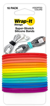 Wrap-It Storage 516-SB-MC Super-Stretch Band, Silicone, Assorted