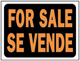 Hy-Ko Hy-Glo Series 3064 Identification Sign, 8-1/2 x 12 in Dimensions, FOR SALE SE VENDE, Fluorescent Orange Legend, Pack of 10