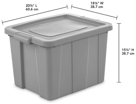 Sterilite 16786A06 Storage Tote, Polyethylene, Cement, 23-7/8 in L, 18-1/8 in W, 15-1/4 in H