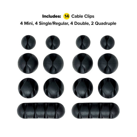 Wrap-It Storage 514-CLIPS-BL Cable Clip, Silicone, Black