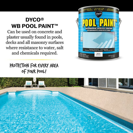 Dyco POOL PAINT DYC3150/1 Swimming Pool Paint, Semi-Gloss, White, 1 gal