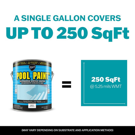 Dyco POOL PAINT DYC3150/1 Swimming Pool Paint, Semi-Gloss, White, 1 gal