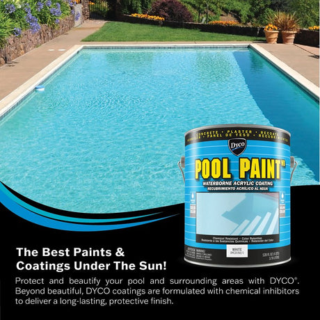 Dyco POOL PAINT DYC3150/1 Swimming Pool Paint, Semi-Gloss, White, 1 gal