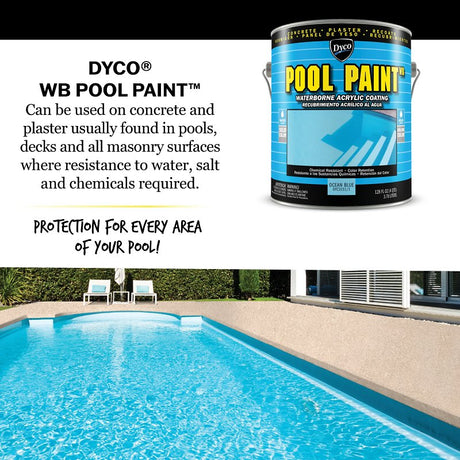 Dyco POOL PAINT DYC3151/1 Swimming Pool Paint, Semi-Gloss, Ocean Blue, 1 gal