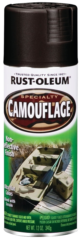 Specialty 1916830 Camouflage Spray Paint, Ultra Flat, Black, 12 oz Can