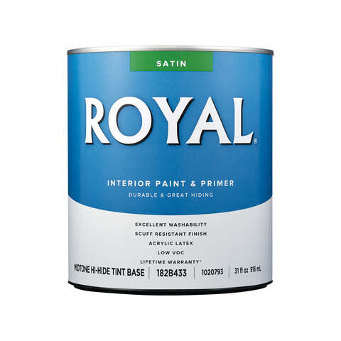 Royal Satin Tint Base Mid-Tone Base Paint Interior 1 qt, Pack of 4