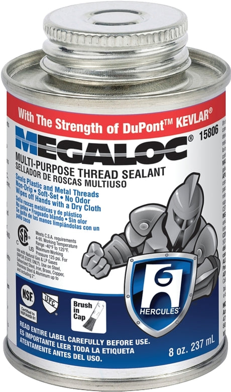 Hercules Megaloc 15806 Thread Sealant, 8 oz Can, Liquid, Paste, Blue