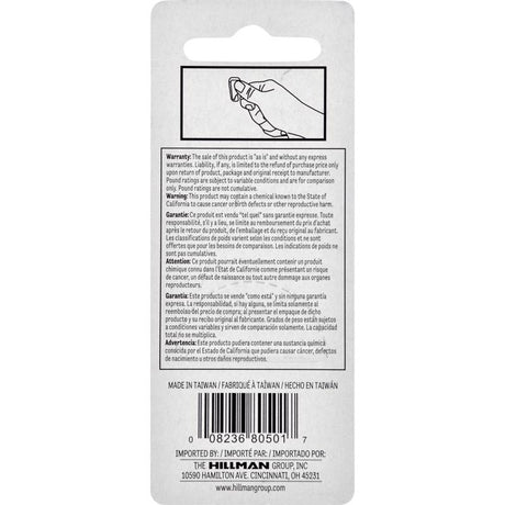 HILLMAN Antique Brass Push Pin Picture Hanger 10 lb 3 pk, Pack of 10