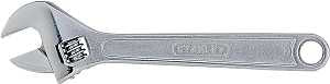 STANLEY 87-471 Adjustable Wrench, 10 in OAL, 1-2/11 in Jaw, Steel, Chrome, Plain-Grip Handle