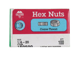 Hillman 1/4 in. Zinc-Plated Steel USS Hex Nut 100 pk