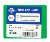 HILLMAN 1/4 in. D X 6 in. L Zinc Plated Steel Hex Tap Bolt 100 pk