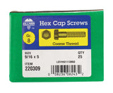 HILLMAN 9/16 in. D X 5 in. L Heat Treated Steel Hex Head Cap Screw 25 pk