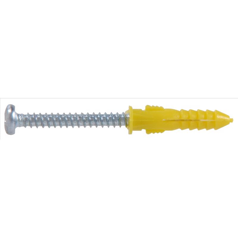 HILLMAN 0.164 in. D X 7/8 in. L Plastic Pan Head Ribbed Anchor Kit 101 pk