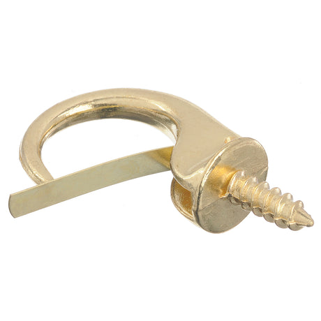 Ace Small Polished Brass Green Brass 1.9375 in. L Cup Hook 25 lb 3 pk, Pack of 5