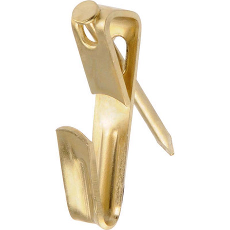 HILLMAN Brass-Plated Gold Conventional Picture Hanger 20 lb 8 pk, Pack of 10