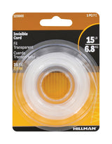 HILLMAN 25 ft. L Plastic 18 Ga. Invisible Cord, Pack of 10