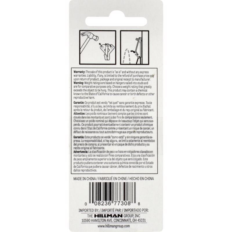 HILLMAN Brass-Plated Gold Professional Picture Hanger 75 lb 1 pk, Pack of 10