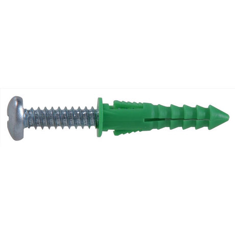 HILLMAN 1/4 in. D X 1-1/2 in. L Plastic Pan Head Ribbed Anchor 4 pc, Pack of 6