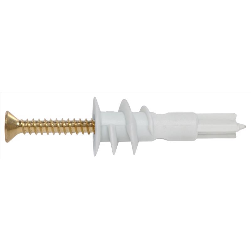 HILLMAN .164 in. D X 1.5 in. L Plastic Flat Head Drywall Anchors 10 pc, Pack of 5