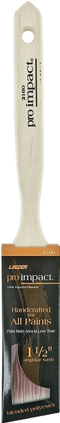 Linzer WC 2160-1.5 Paint Brush, 1-1/2 in W, 2-1/4 in L Bristle, Polyester Bristle, Sash Handle