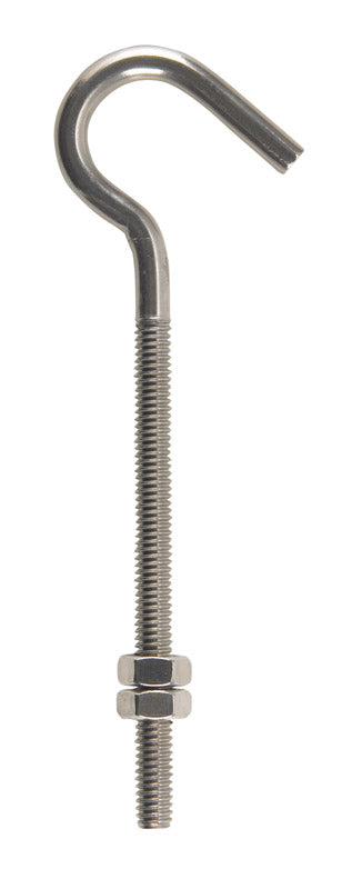 Hampton Medium Stainless Steel 6 in. L Clothesline Hook 160 lb 1 pk, Pack of 5