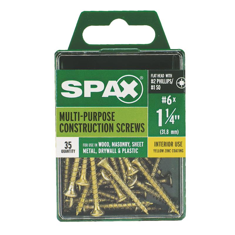 SPAX Multi-Material No. 6 Label X 1-1/4 in. L Unidrive Flat Head Serrated Construction Screws