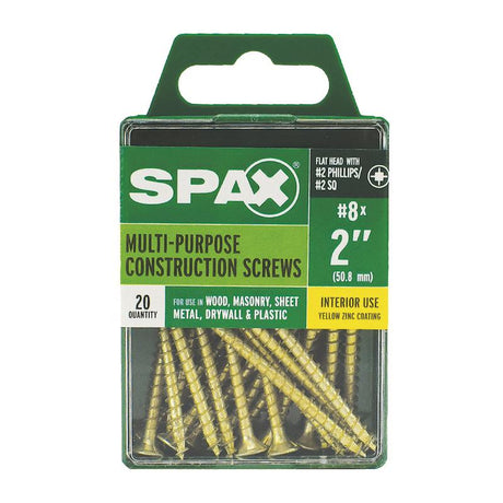 SPAX Multi-Material No. 8 Label X 2 in. L Unidrive Flat Head Serrated Construction Screws
