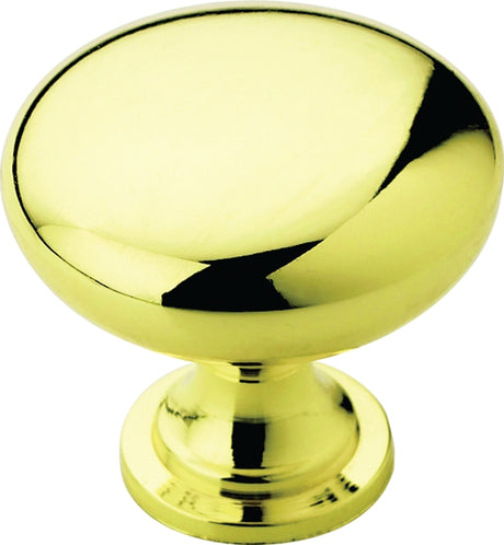 Amerock BP530053 Cabinet Knob, 1-1/8 in Projection, Zinc, Polished Brass