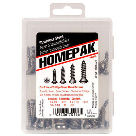 HILLMAN Assorted Phillips Oval Head Sheet Metal Screw Kit