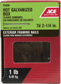 Ace 7D 2-1/4 in. Box Hot-Dipped Galvanized Steel Nail Flat Head 1 lb