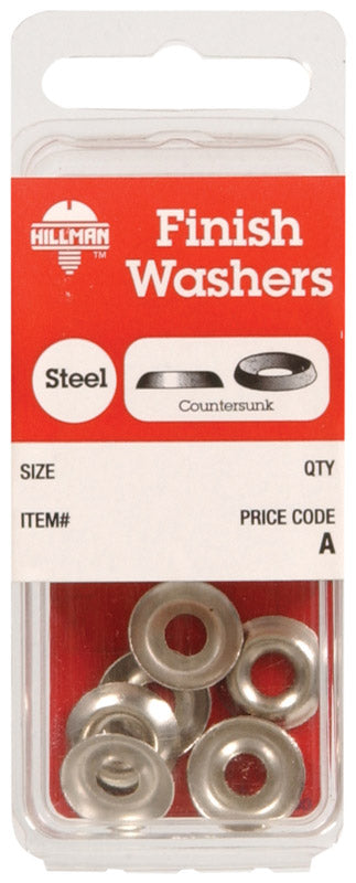 HILLMAN Nickel-Plated Steel .138 in. Finish Washer 10 pk, Pack of 10