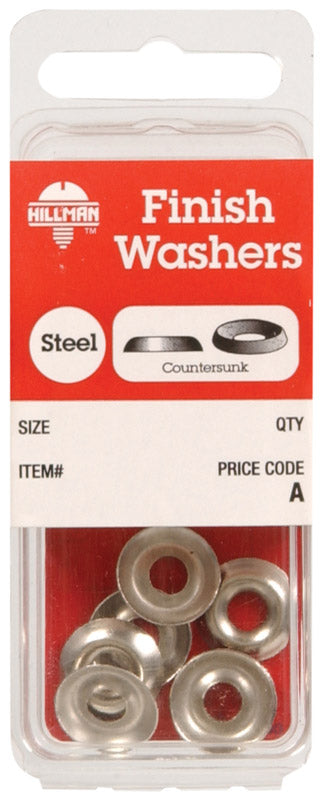 HILLMAN Nickel-Plated Steel .164 in. Finish Washer 10 pk, Pack of 10