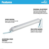 Wright Products V152 Pneumatic Storm Door Closer, 10-1/2 in Dia Rod, 12-1/4 in L, Gloss, 90 deg Opening