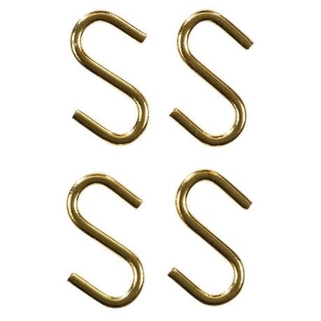 Ace Small Polished Brass Brass 3/4 in. L S-Hook 5 lb 4 pk, Pack of 5