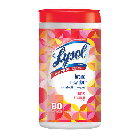 Lysol Brand New Day Mango & Hibiscus Scent Disinfecting Wipes 80 pk, Pack of 6