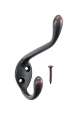 Ace 3-1/2 in. L Oil Rubbed Bronze Brown Metal Medium Garment Hook 1 pk, Pack of 5