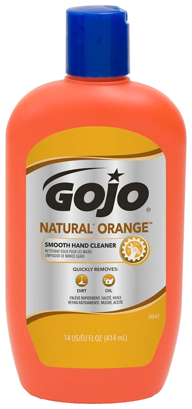 Gojo 0947-12 Hand Cleaner, Liquid, Citrus, 14 oz Squeeze Bottle