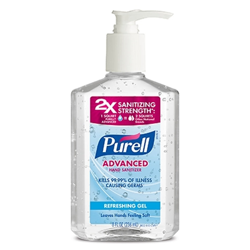 Purell 4102-12-S Advanced Hand Sanitizer, Citrus, Clear, 8 oz Pump Bottle, Pack of 12