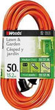 Woods 0723 Extension Cord, 16 AWG Cable, 50 ft L, 13 A, 125 V, Orange