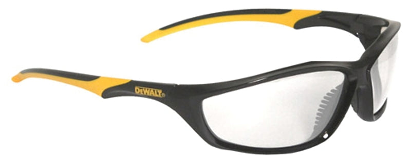 DEWALT DPG96-1C Safety Glasses, Hard-Coated Lens, Polycarbonate Lens, Full Frame, Black/Yellow Frame