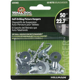 HILLMAN WALL DOG Chrome Gold Self-Drilling Picture Hanger 50 lb 10 pk, Pack of 10