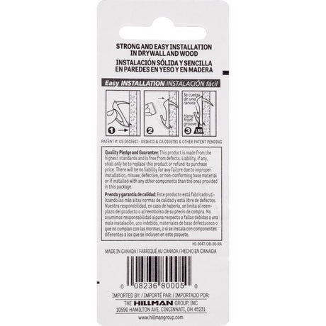 HILLMAN WallBiter Brass-Plated Silver Small Picture Hook 45 lb 4 pk, Pack of 10