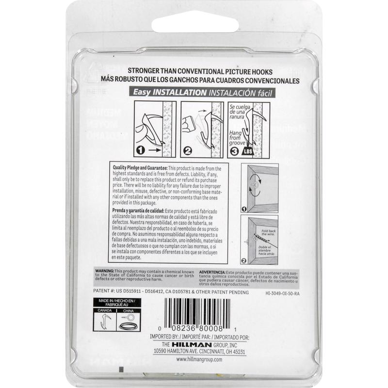 HILLMAN WallBiter Brass-Plated Medium Duty Picture Hook Kit 45 lb 15 pk